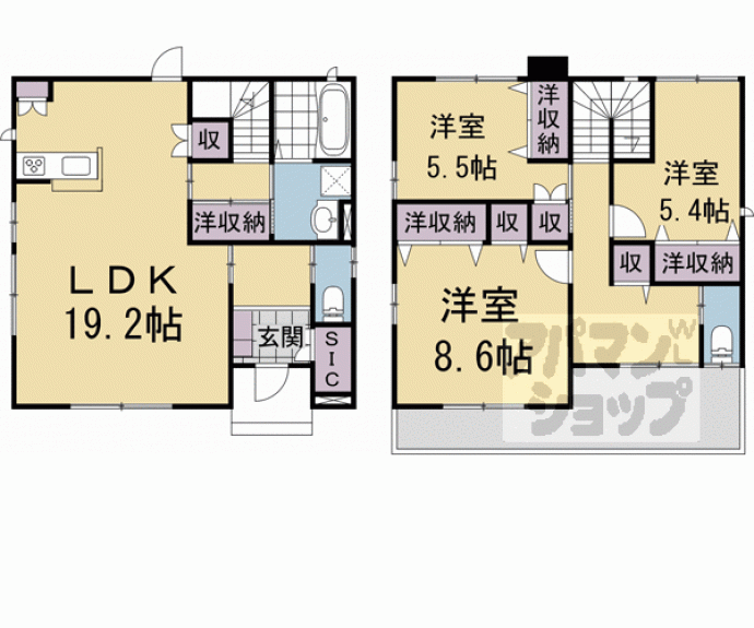 【唐橋花園町南部貸家】間取