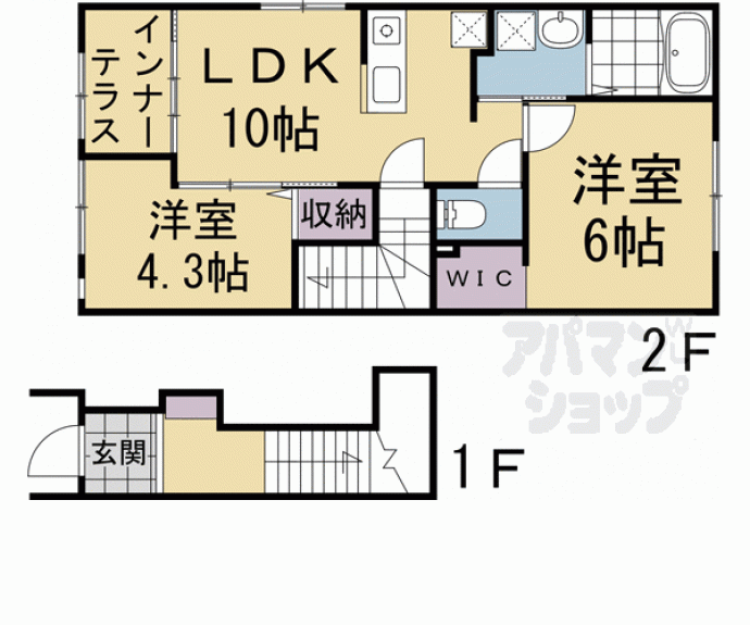 【（仮称）聚楽千本アパート】間取