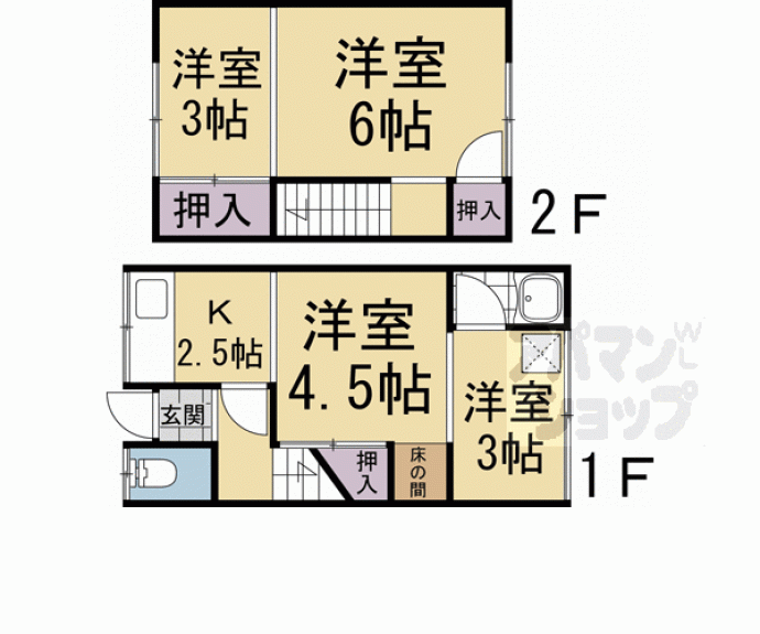 【修学院泉殿町１４－４２貸家】間取