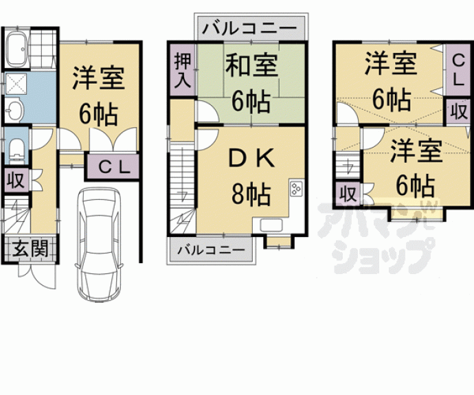 【日野谷寺町貸家】間取