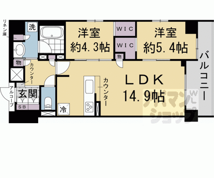 【プレサンスロジェ京都御所西】間取