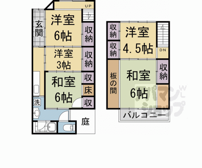 【夷馬場町９－６貸家】間取