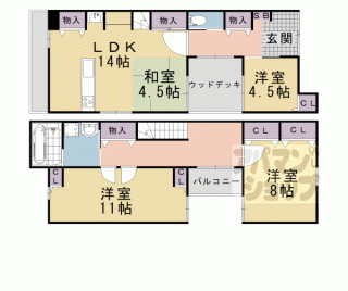 【椥辻草海道町３６－２４５貸家】