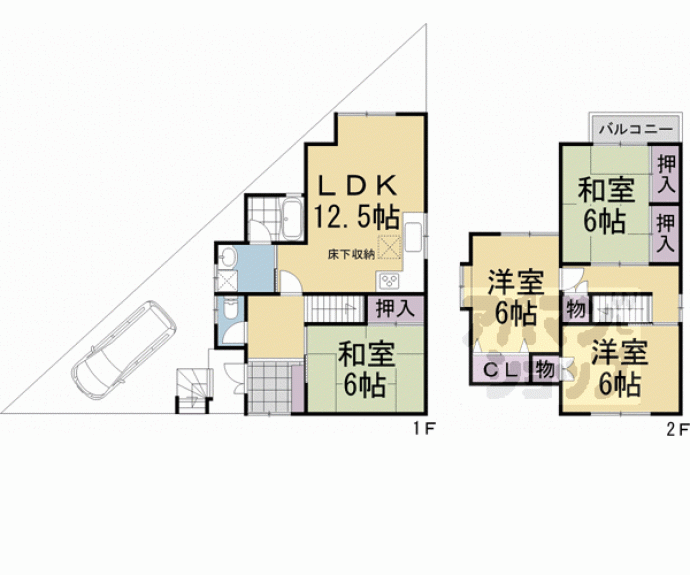 【深草大亀谷東古御香町貸家】間取