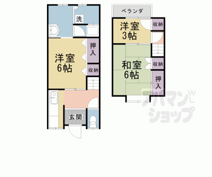 【竹鼻立原町テラスハウス】間取