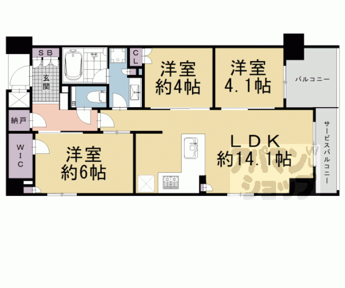 【シーンズ京都四条烏丸　彩の邸】間取