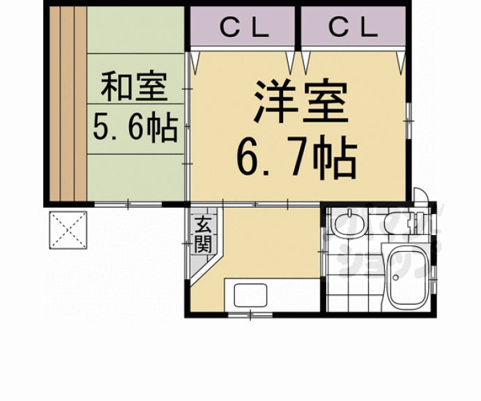 【下京区若宮町　貸家】間取