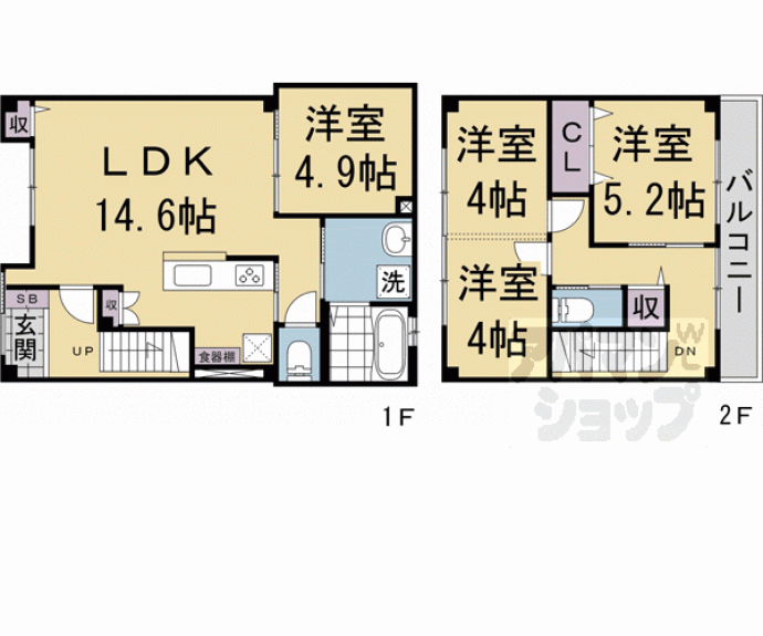 【八条源町　戸建て】間取