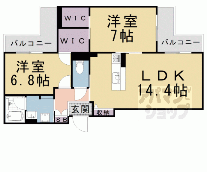 【シャーメゾン六条荘】間取