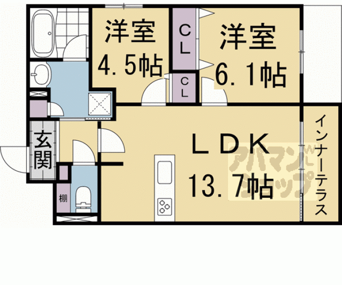 【グランディールＡ＆Ｎ出町柳】間取