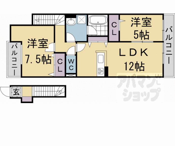 【仮称）南区久世築山町ハイツ】間取