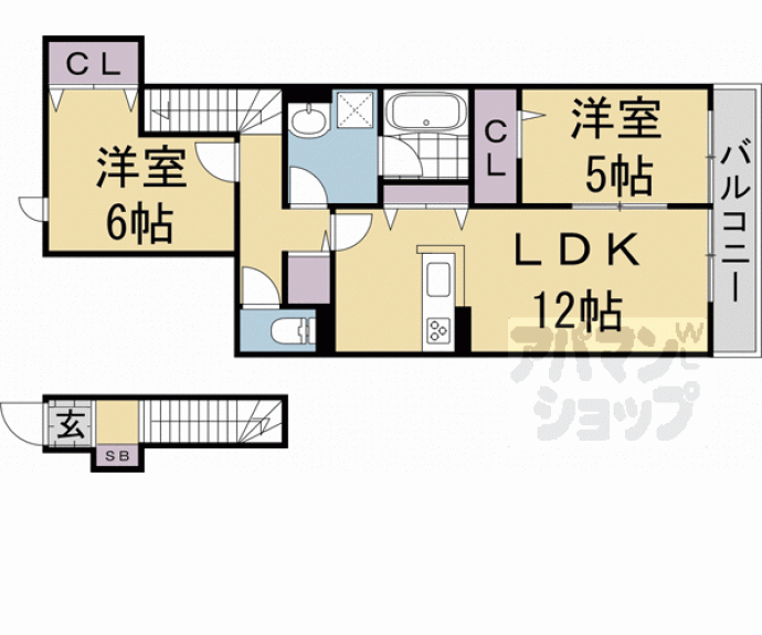 【仮称）南区久世築山町ハイツ】間取