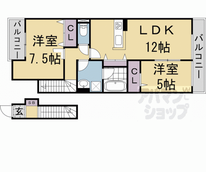 【仮称）南区久世築山町ハイツ】間取