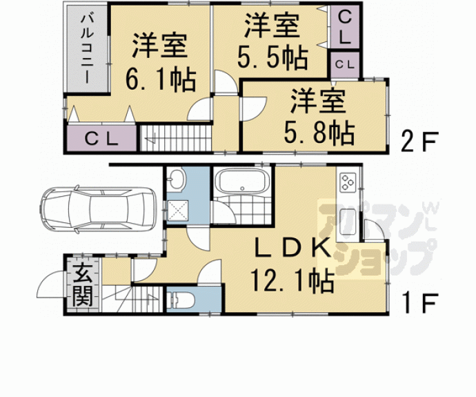 【小倉町天王貸家】間取