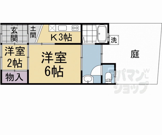 【深草上横縄町貸家】間取