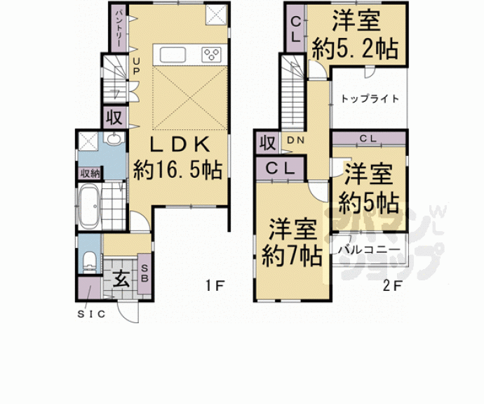 【西京極佃田町戸建】間取