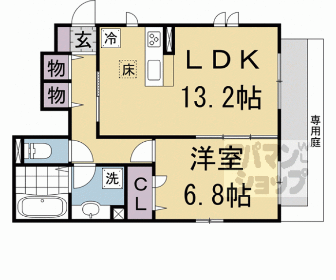 【（仮称）Ｄ－ｒｏｏｍ西ノ京月光町】間取