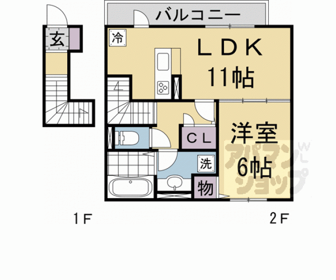 【（仮称）Ｄ－ｒｏｏｍ西ノ京月光町】間取