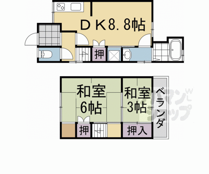 【松尾鈴川町貸家】間取