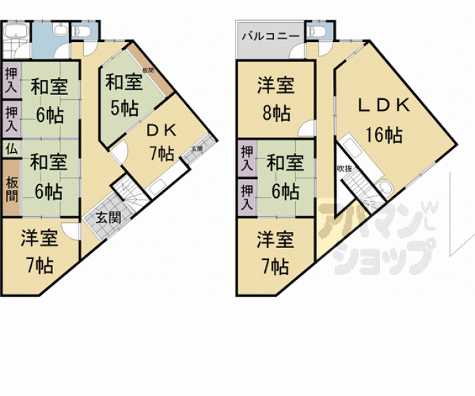 【東九条柳下町　貸家】間取