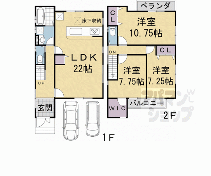 【横大路六反畑貸家（１期Ｂ号地）】間取