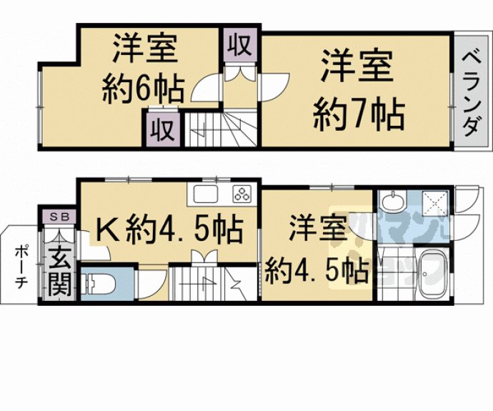 【聚楽廻西町貸家】間取