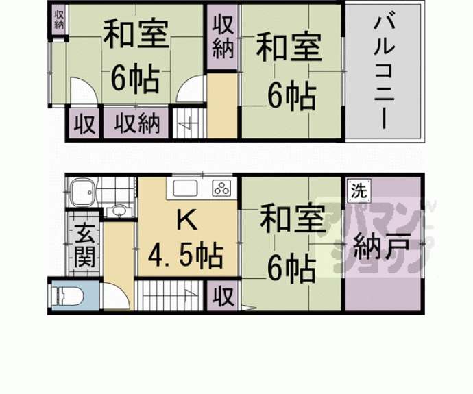 【醍醐外山街道町貸家】間取