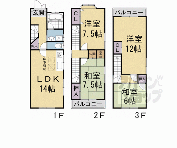 【小倉町南浦貸家】間取