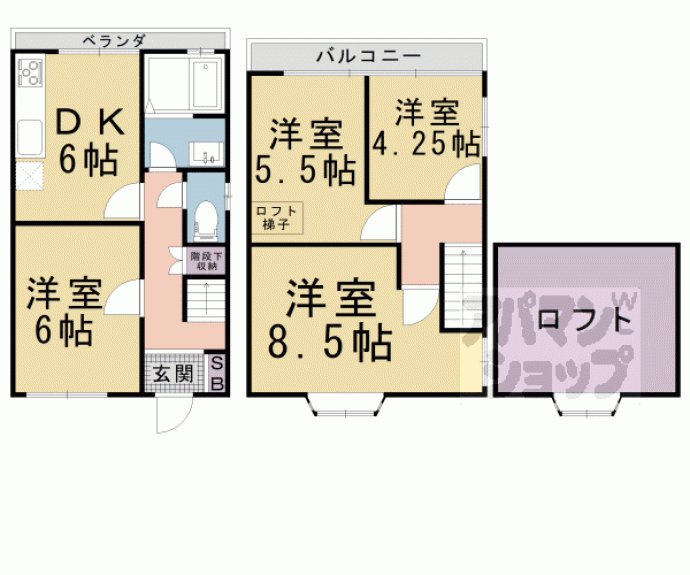 【五条橋２丁目レントハウス】間取