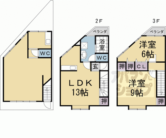 【壬生馬場町店舗付住宅】間取