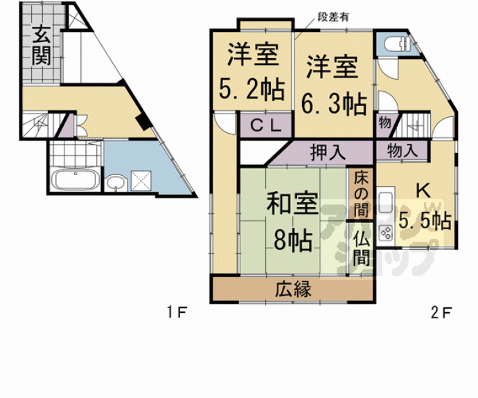 【下鴨中川原町７１－２貸家】間取