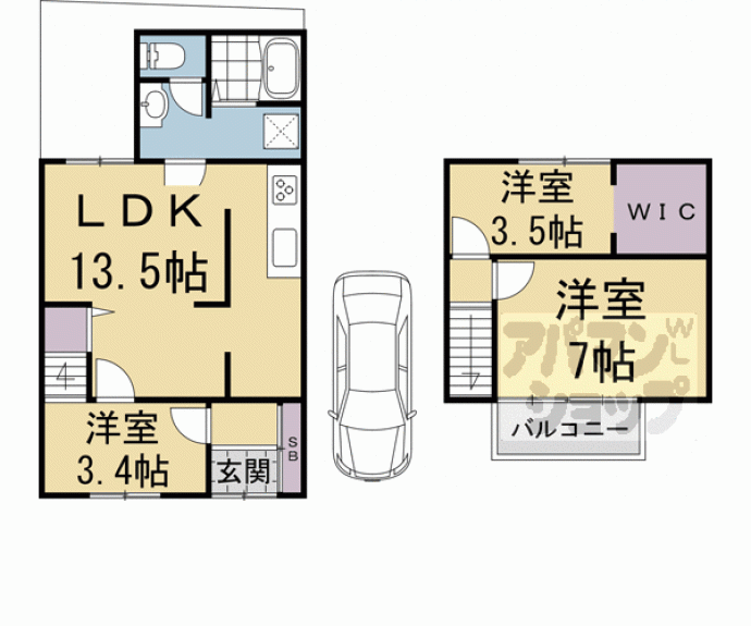 【泉涌寺東林町　戸建】間取