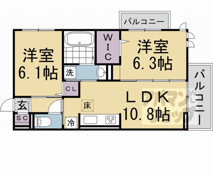 【仮称）Ｄ－ＲＯＯＭ　一乗寺】間取