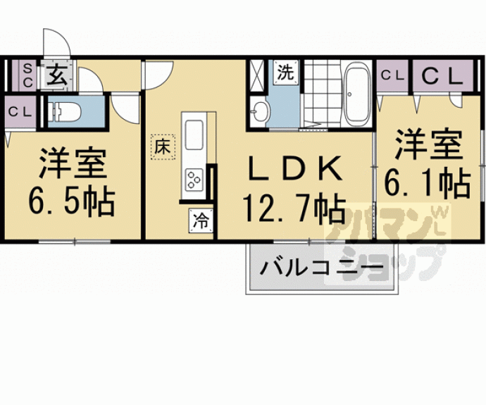 【Ｄ－ＲＯＯＭ　一乗寺】間取