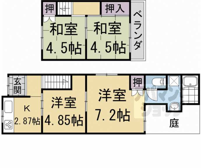 【大宮上ノ岸町８－１貸家】間取