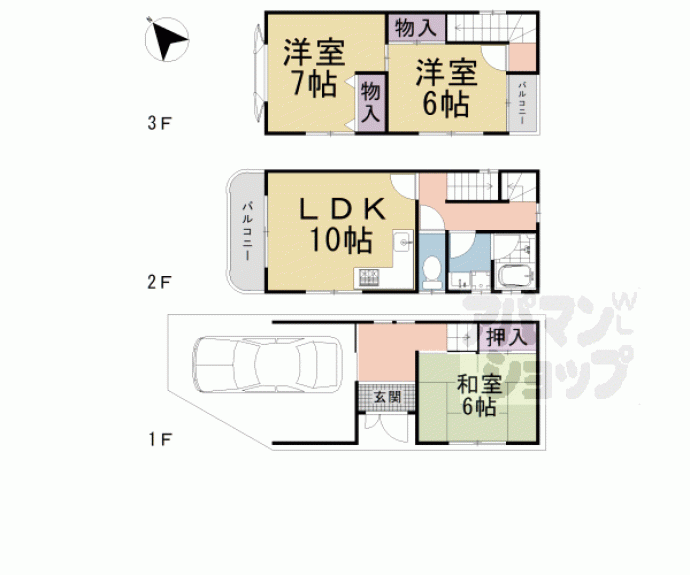 【小倉町南堀池貸家】間取