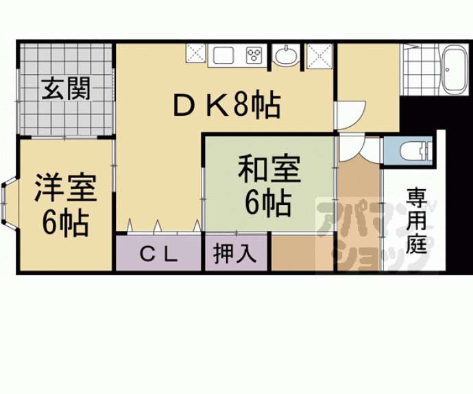 【西柳ノ内町貸家１４－１】間取