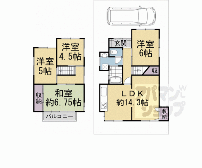 【深草大亀谷内膳町戸建】間取