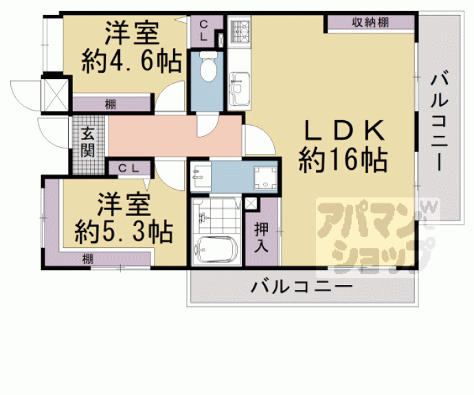 【第２ユニ宇治３号館】間取