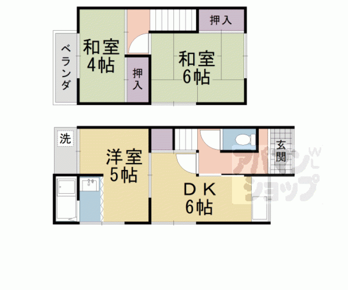 【篠町篠下北裏貸家】間取