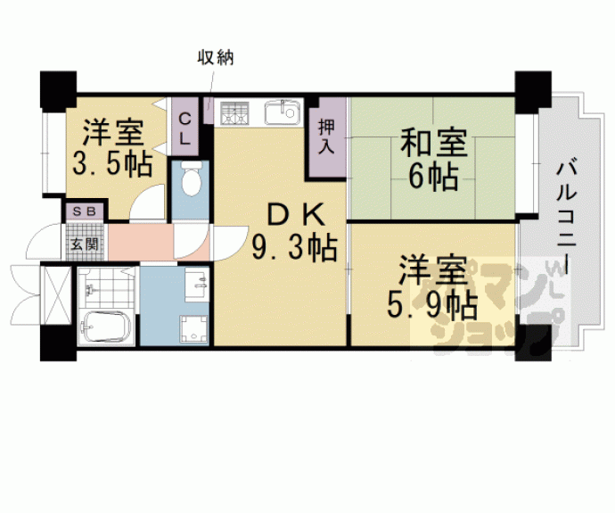 【ハイマート宇治】間取