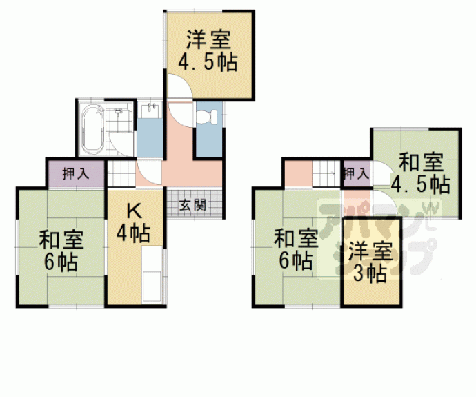 【馬堀向端貸家】間取