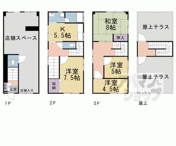 【小倉町蓮池貸家】間取