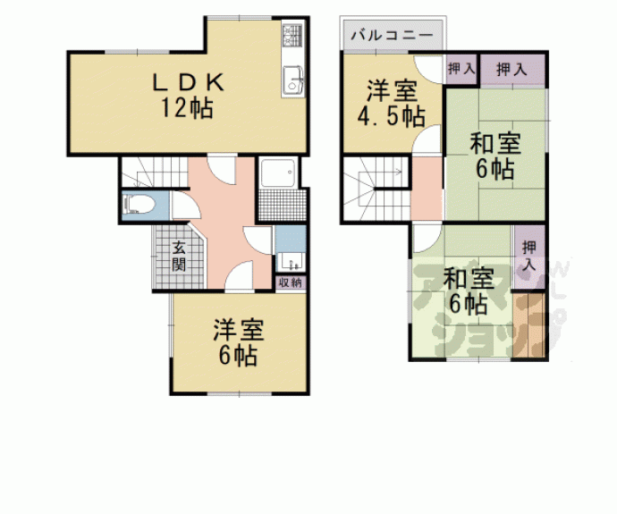 【寺戸町石田貸家】間取