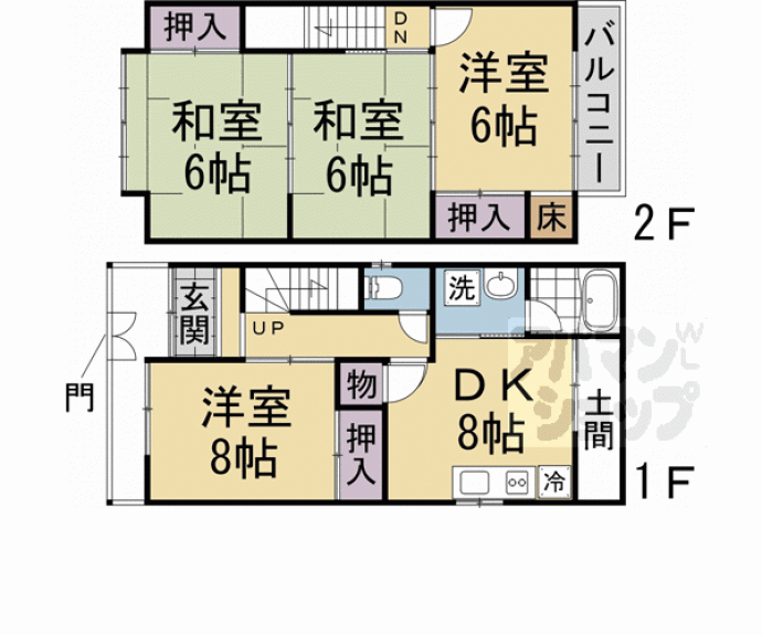 【柏野貸家】間取