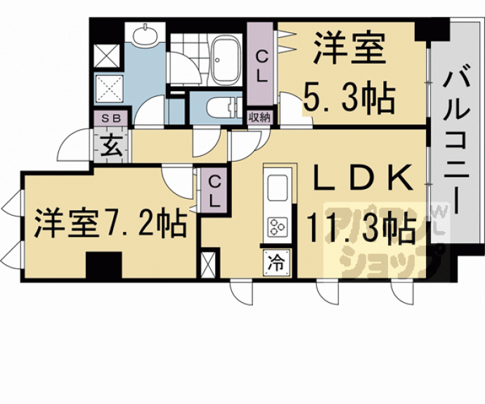 【ブランシエスタ山科大塚】間取