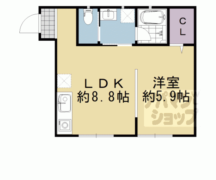 【日住京都五条アパートメント】間取