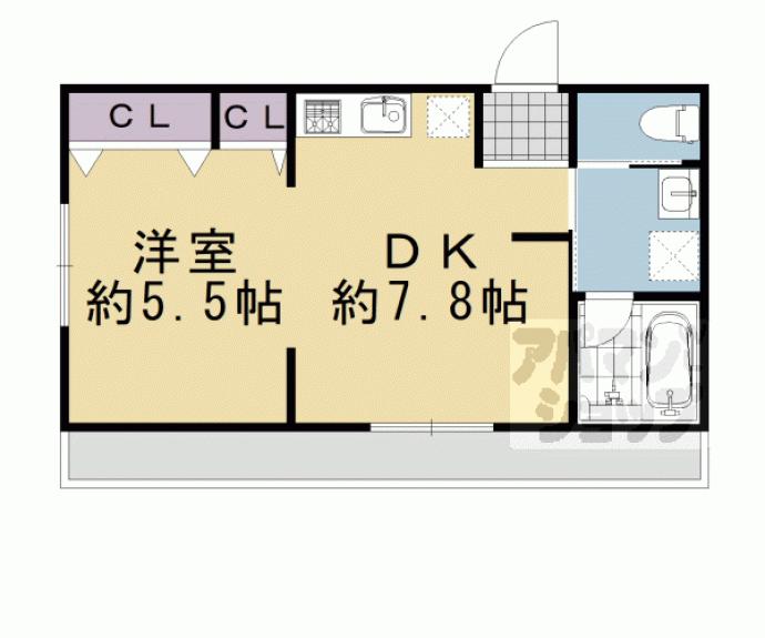 【日住京都五条アパートメント】間取