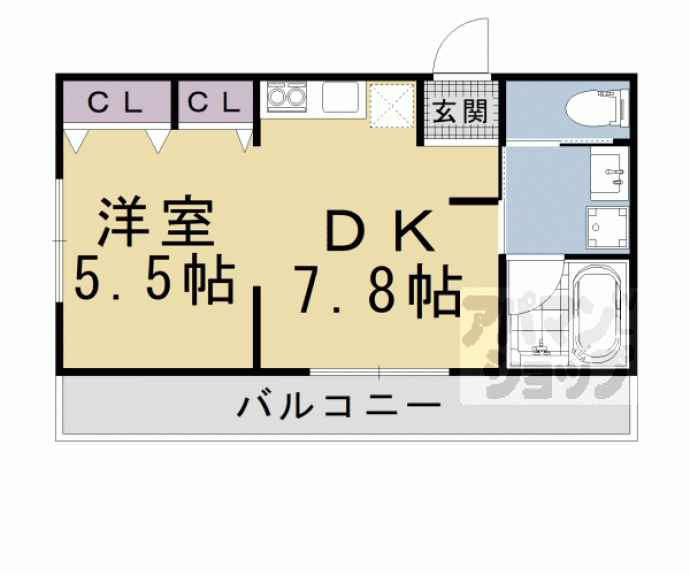 【日住京都五条アパートメント】間取