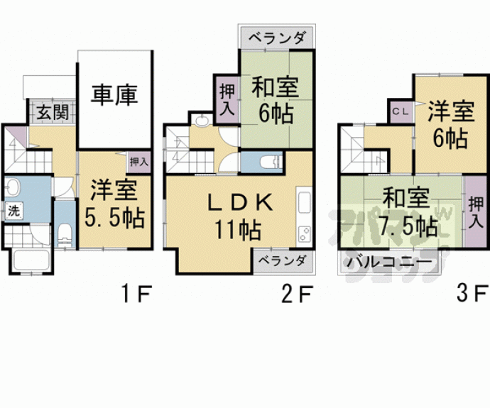 【嵯峨天龍寺瀬戸川町貸家】間取